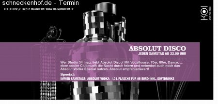 ABSOLUT DISCO Werbeplakat
