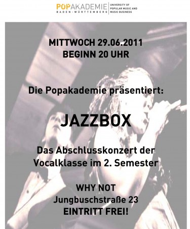 Abschlusskonzert Popakademie i Werbeplakat