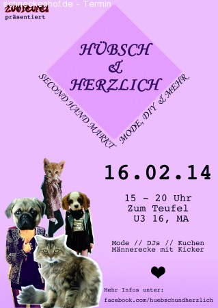 Hübsch & Herzlich Modeflohmarkt Werbeplakat